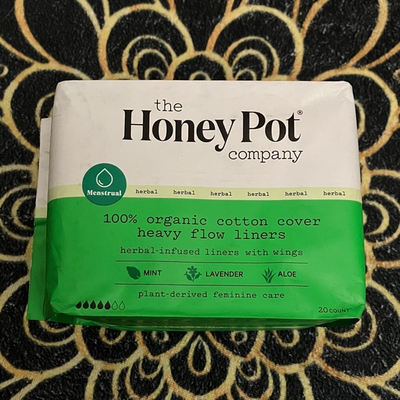 The Honey Pot Other - The Honey Pot Company Herbal-Infused Liners, 100% Organic Cotton Heavy Flow 20ct